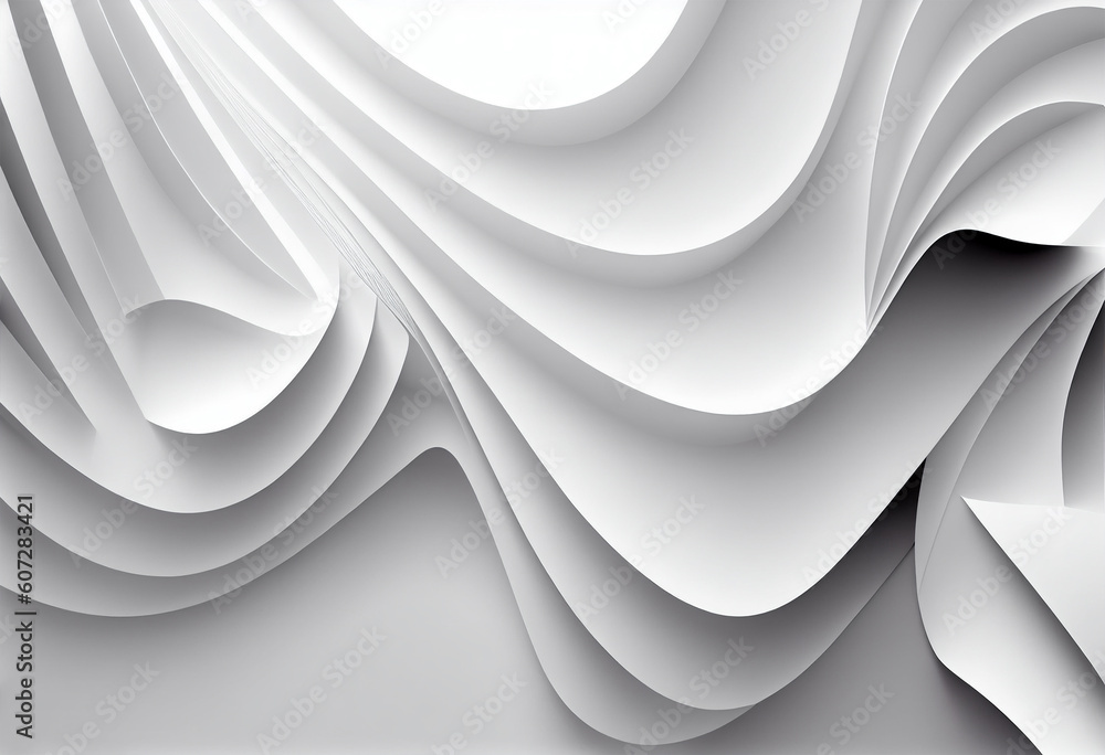 Canvas Prints modern white abstract shapes background. generate ai