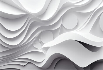 Modern white abstract shapes background. Generate Ai