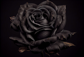 Photo black rose flower close up dark roses background. Generate Ai