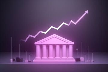 The central bank icon, Concept of currency exchange money transfer, Icons for business concepts. Generative AI.