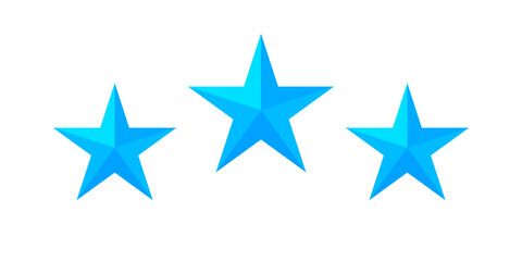 Three Blue Stars Graphic Elements – Decorative Stars for Creative Designs
