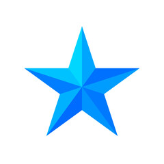Obraz premium A blue star with 3d effect on a transparent background