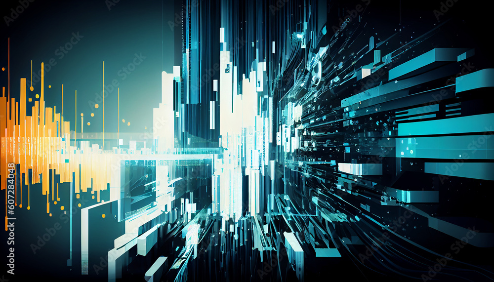 Canvas Prints abstract business technology background. generate ai.