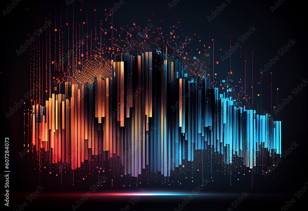 Aufkleber abstract technology big data background concept. generate ai.