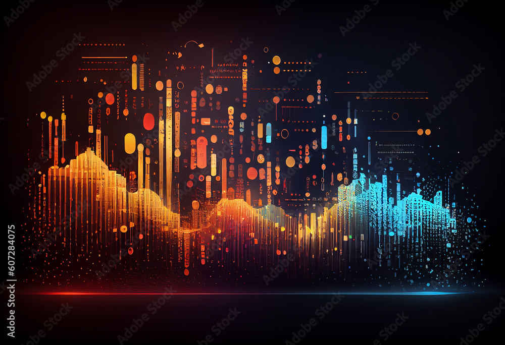 Poster abstract technology big data background concept. generate ai.
