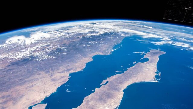 Beautiful Planet Earth seen from space in real time. View from International Space Station. Public Domain images from Nasa	
