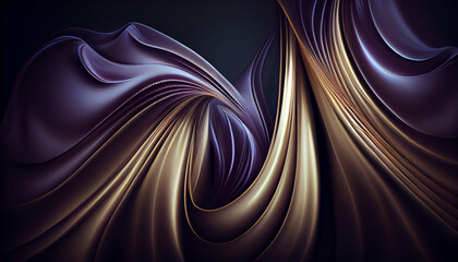 Elegant Silk Wave Background. Generate Ai.