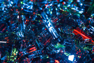 Abstract broken glass or crystal diamond color background.