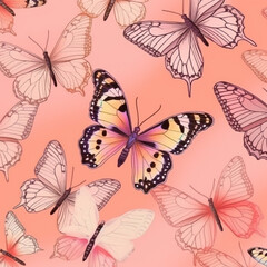 butterfly motif on pink background: nature's charm on display