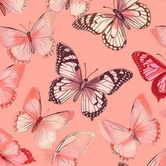 flutters of beauty on a serene background: pink butterfly pattern