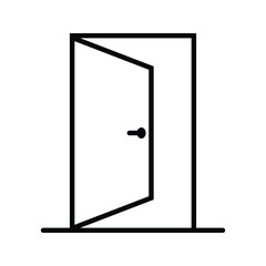 Door Icon in trendy flat style isolated on grey background. Open door symbol for your web site design, logo, app, UI. Vector illustration