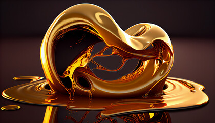 Liquid Molten Gold. Generate Ai.