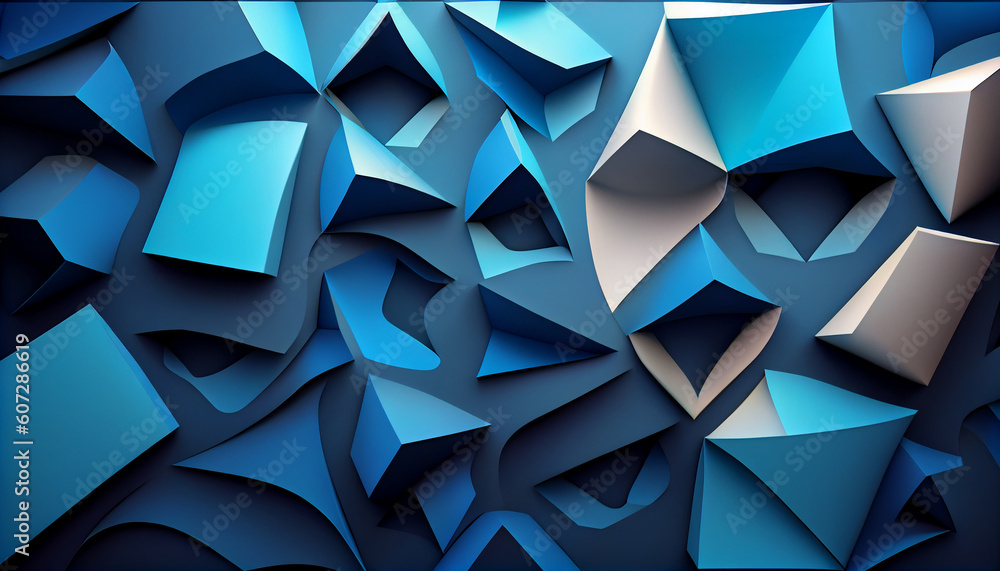 Canvas Prints modern abstract 3d blue background. generate ai.