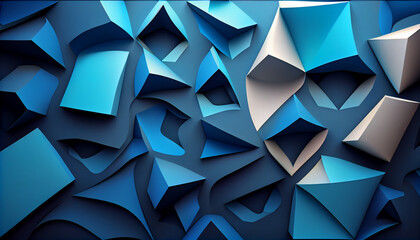 Modern Abstract 3D blue Background. Generate Ai.