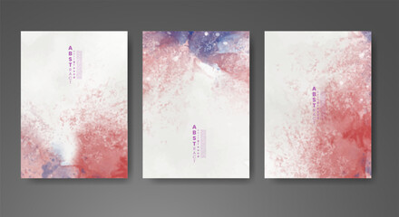 Cards with watercolor background. Design for your cover, date, postcard, banner, logo.