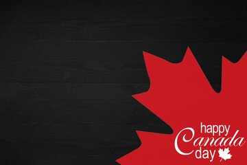 1st of July. Happy Canada Day greeting card. Celebration background with fireworks, flags and text....
