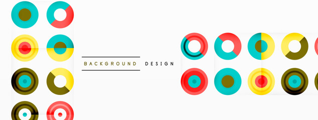 Abstract background with circle symmetric grid composition. Circle pattern creating sense of movement. Grid adds structure and balance to the composition, with equal spacing between each circle