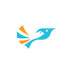 Bird Modern Minimal Animal Creative Logo Design Vector