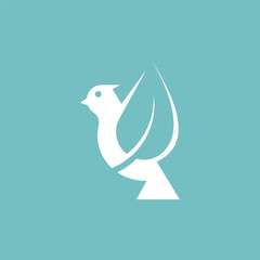 Bird Leaf Nature Animal Creative Logo Design Vector