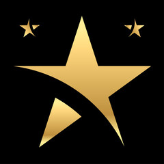 Abstract golden star logo icon design. Vector illustration.