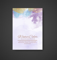 Cards with watercolor background. Design for your cover, date, postcard, banner, logo.