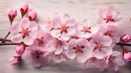 spring background with delicate pink sakura flowers  Generative AI