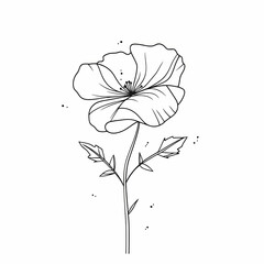 Beautiful Flower Minimal Line Art Illustration