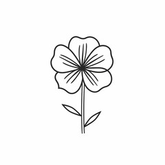 Minimalist Flower With White Background Flat Logo Illustration 