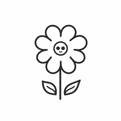 Cartoon Flower Coloring Page Illustration