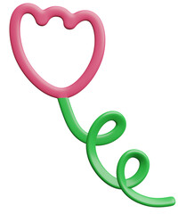 Fototapeta premium 3D Retro Y2K Element 5 Flower