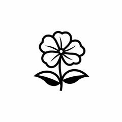 Flower Logo Cartoon Black Outline Illustration