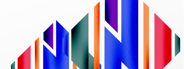 Minimal geometric abstract background. Dynamic 3d lines composition. Trendy techno business template for wallpaper, banner, background or landing