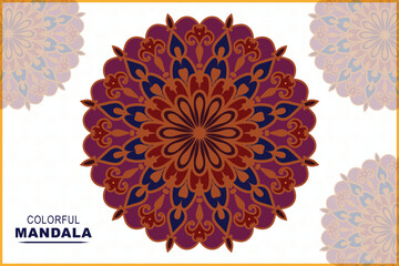 Vector luxury hand drawn doodle mandala design. Ethnic mandala colorful ornament template .