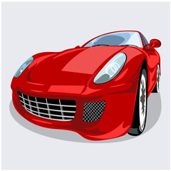 Obraz na płótnie Canvas The fastest red sports car
