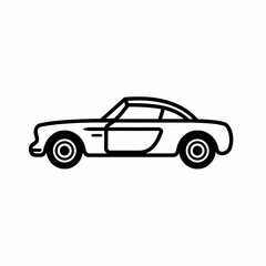 A Car Simple Black And White Icon Illustration