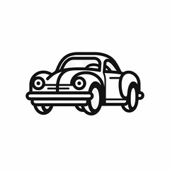 A Car Simple Black And White Icon Illustration