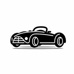 Fototapeta na wymiar A Car Simple Black And White Icon Illustration