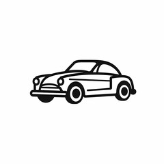 Fototapeta na wymiar A Car Simple Black And White Icon Illustration