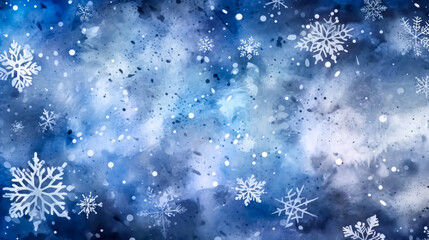 Abstract winter background with snowflakes, generative AI.