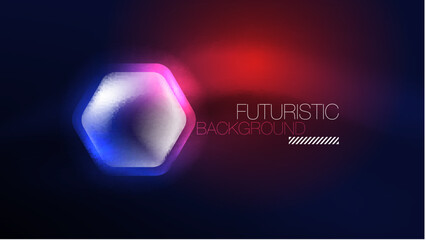 Glowing blue neon hexagons in dark space. Digital technology cyberspace hi-tech techno abstract background template