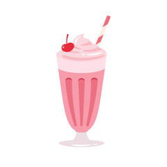 milkshake design vector flat isolated illustration