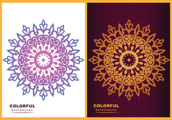 Luxury vector art ornamental mandala design background in colorful pattern template.