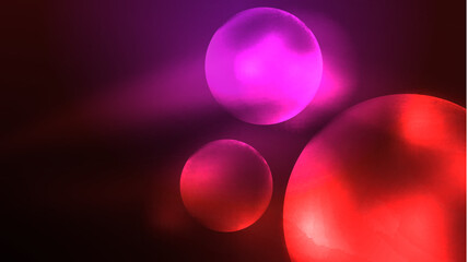 Neon glowing circles, magic energy space light concept, abstract background wallpaper design