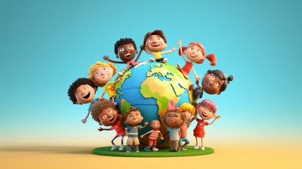 international day of friendship cartoon 3d july 30th Generative AI