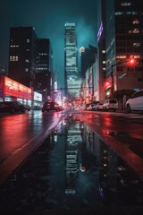 City at night Houston, USA, Travel, Poster