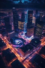 City at night Houston, USA, Travel, Poster