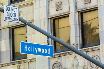 street sign Hollywood Boulevard in Hollywood