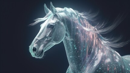 Fototapeta na wymiar a horse with a shiny mane