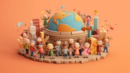 international day of friendship cartoon 3d july 30th Generative AI