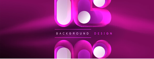 Neon circle abstract background. Template for wallpaper, banner, presentation, background